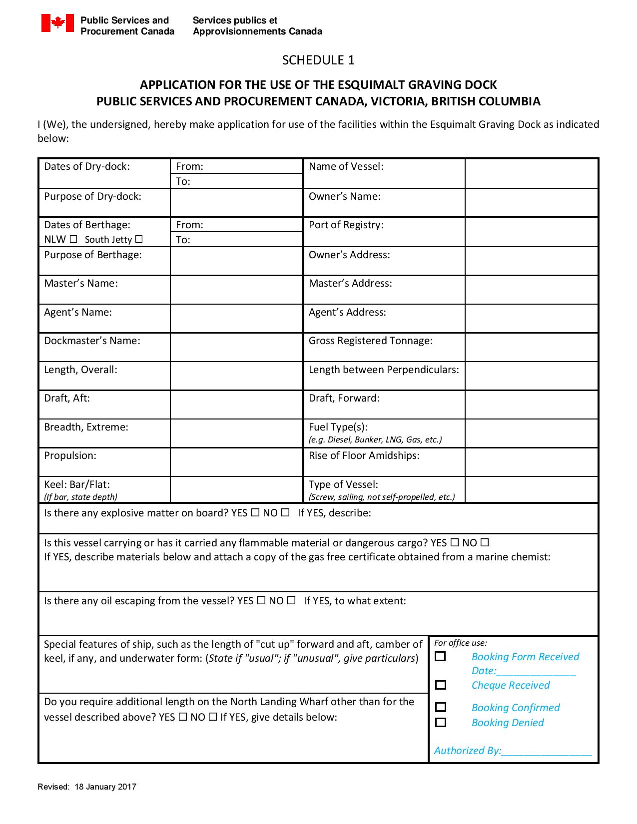 Schedule 1 application form